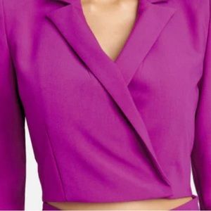 Condition: Excellent Used | Size: 12 | Bebe Cropped Jacket in Magenta